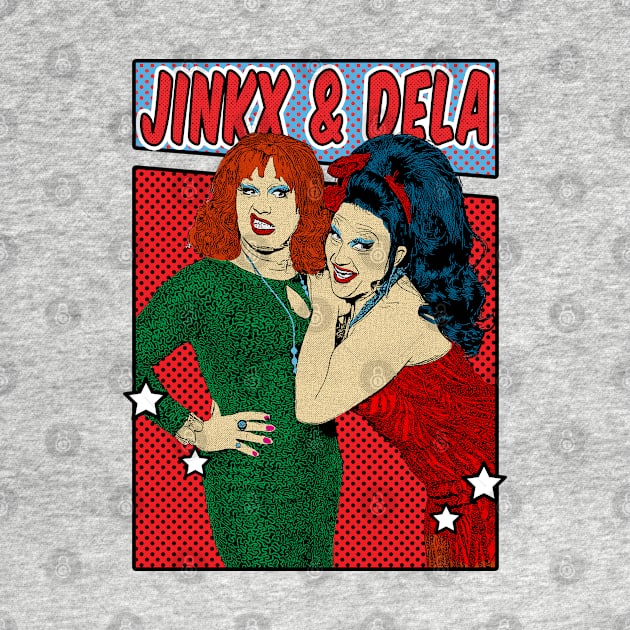 Jinkx and Dela Holiday Pop Art Comic Style by Flasher